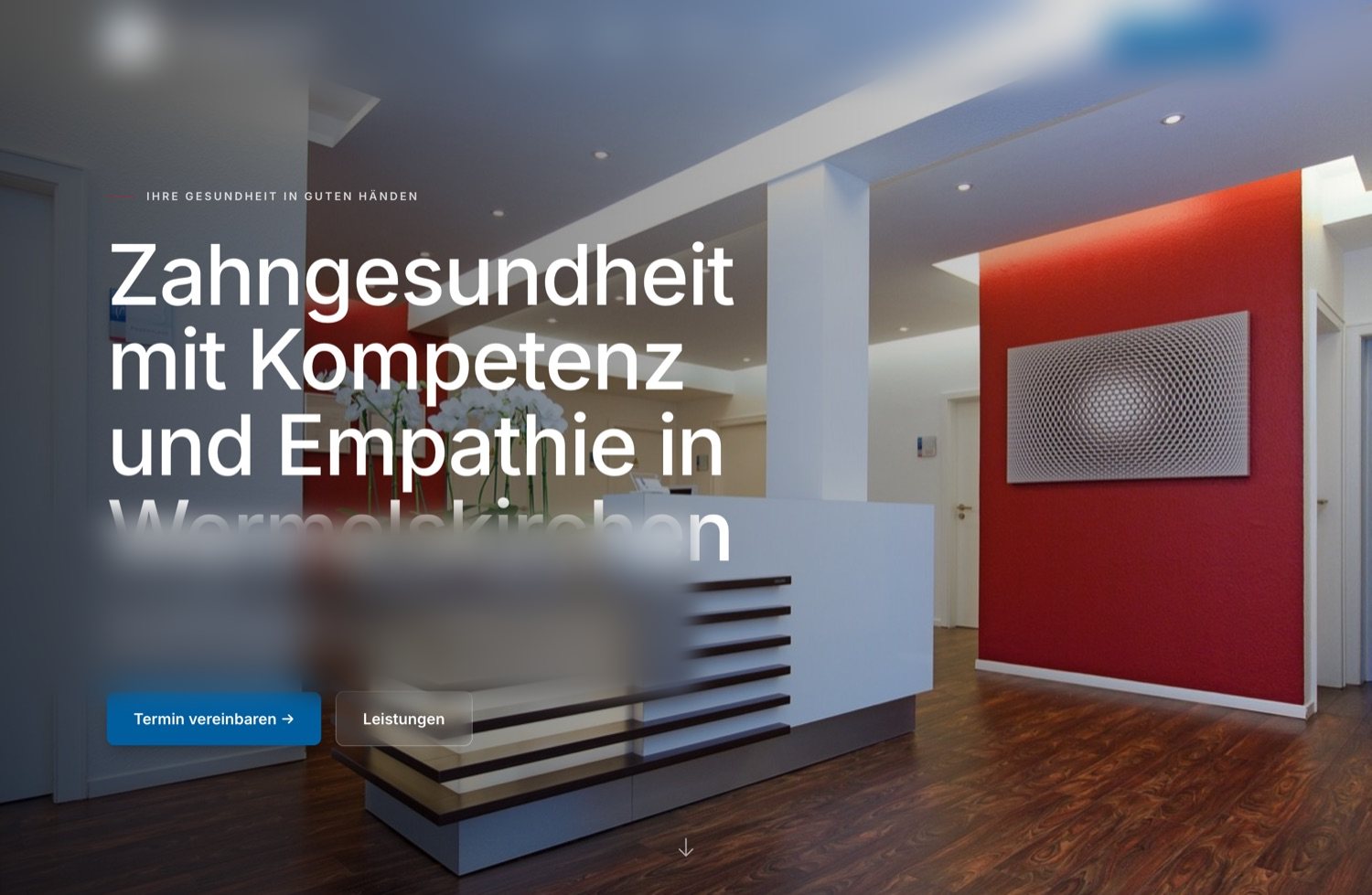 Website für eine Zahnarztpraxis